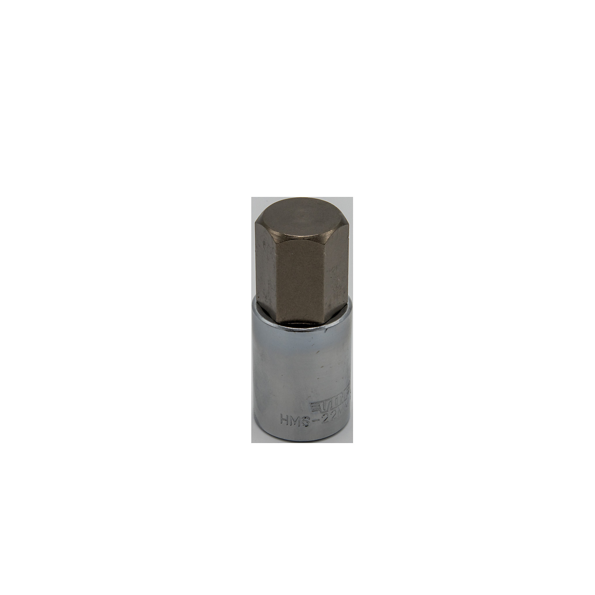 VIM Tools Hex Bit — 22mm, Satin Chrome, 1/2in. Square Drive Bit Holder, Model# VIMHMS-22MM